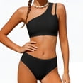thumbnail image 1 of Little Girls Swimsuit Cartton Cute Swimwear Two Piece Shoulder Bikini with Padded Top Solid Color Bathing for Kids Swimsuits, 1 of 6