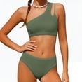 thumbnail image 1 of Little Girls Swimsuit Cartton Cute Swimwear Two Piece Shoulder Bikini with Padded Top Solid Color Bathing for Kids Swimsuits, 1 of 6