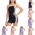 thumbnail image 1 of SROBPTY Little Girls Swimsuits Print Sleeveless Crew Neck Bathing Suits for 5-15Y, 1 of 5
