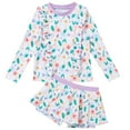 thumbnail image 1 of Little Girls Swimsuits Summer Long Sleeved Two Piece Suit Separate Swim Shirts and Rash Guards Size 7-8T, 1 of 5