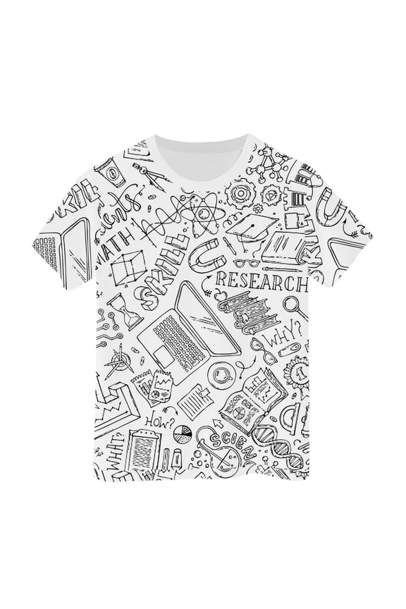 Little Girls T Shirts Kids Handmade Doodle Sketch Coloring Fundiy Hpainted Short Sleeve Workout Tops For Girl Size 8-9T