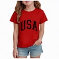 thumbnail image 1 of Little Girls Toddler Cotton Blend T-Shirts Bunny 24 Months 2t 3t 4t 5t 6t 7t Graphic Short Sleeve Cute Casual Summer Tops Gibobby,5-6 Years,Red, 1 of 5