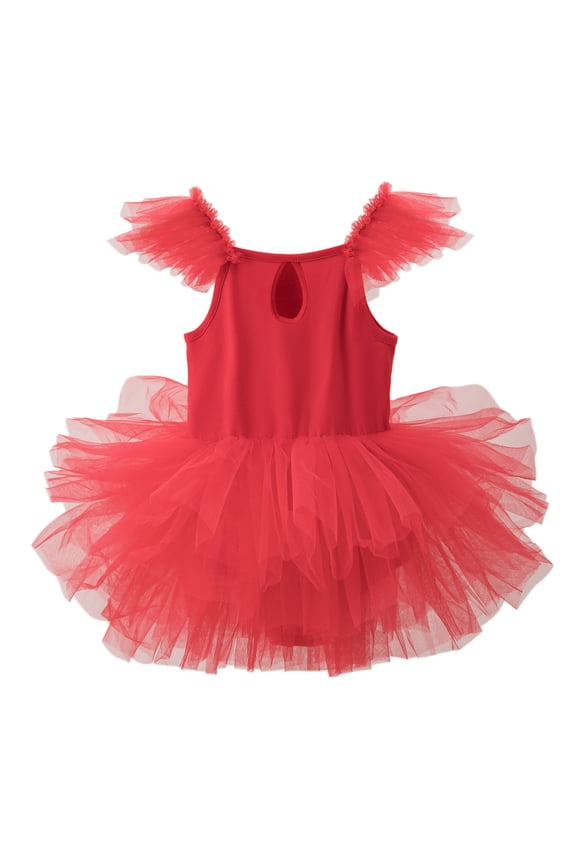 Little Girls Tutu Dress for Performance Ballet Leotards Sleeveless Dress Size 7-8T