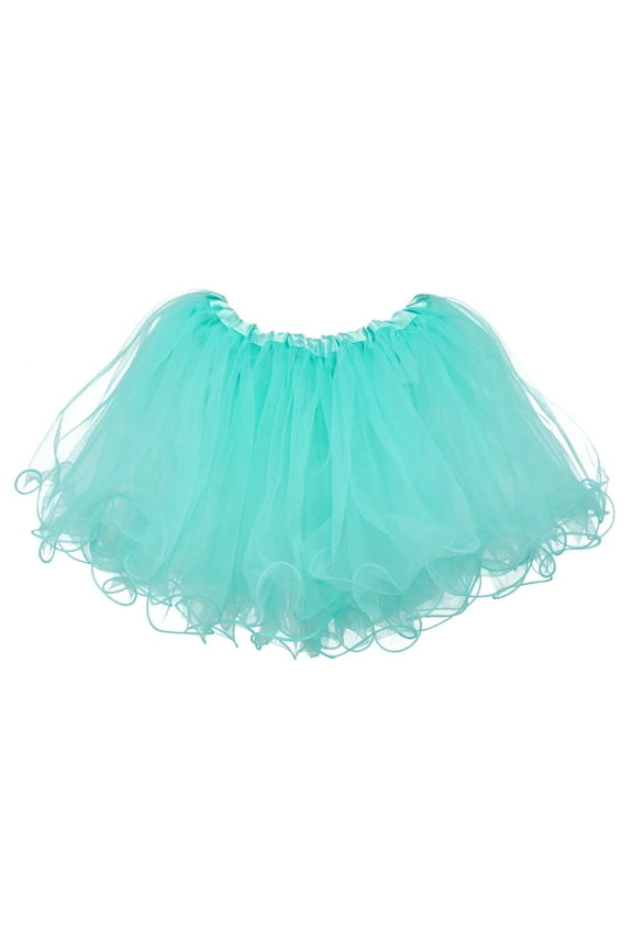 Little Girls Tutu Ruffle Edge 3-Layer (4 mo - 3T) Aqua