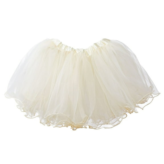 Little Girls Tutu Ruffle Edge 3-Layer (4 mo - 3T) Ivory