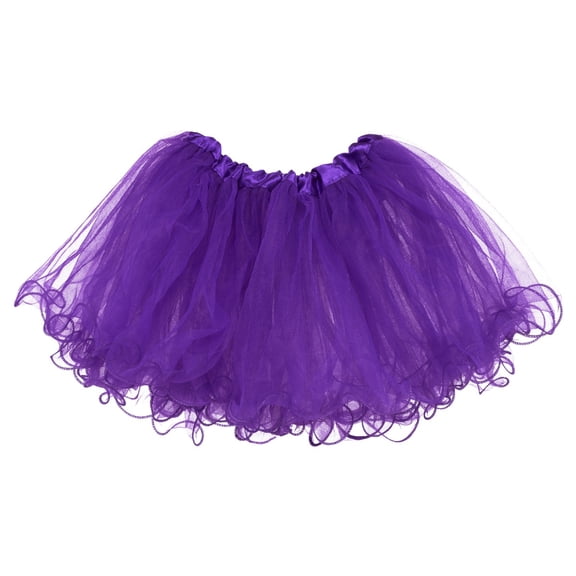 Purple Little Girls Tutu Ruffle Edge 3-Layer (4 mo - 3T)