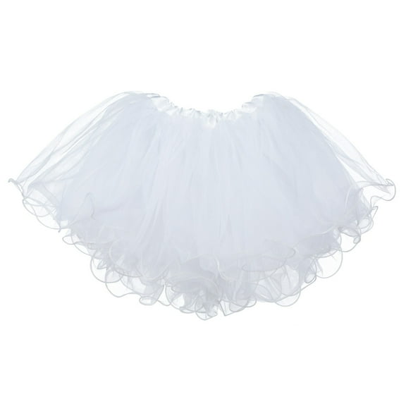Little Girls Tutu Ruffle Edge 3-Layer (4 mo - 3T) White