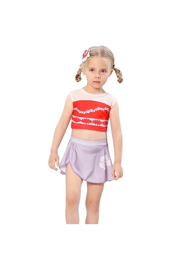 Little Girls Two-Piece Summer Swimwear Role Play Bikini Swim Suit Toddler Tankini Red 3-10 Years