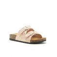 thumbnail image 1 of Little Girls Urban Strappy Slip On Footbed Rubber Sole Slides Sandals Shoes, Pink, 11, 1 of 3