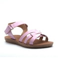 thumbnail image 1 of Little Girls Urban Strappy Slip On Footbed Rubber Sole Slides Sandals Shoes, Pink, 4, 1 of 4