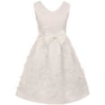 thumbnail image 1 of Little Girls V Neck Satin Top Butterfly Mesh Lace Bow Flower Girl Dress USA Off White 4 (2J1K1S2), 1 of 4