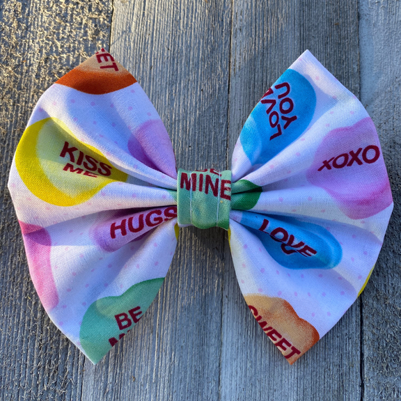 Little Girls Valentines Candy Heart Hair Bow gift