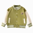 Little Girls Varsity Bomber Jacket Button Down Contrast Sleeve ...
