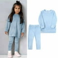 thumbnail image 1 of Little Girls Velour Sweatsuit 2Pcs Velvet Round Neck Sweatshirt Pullover Sweatpants Jogger Outfits Set, 1 of 6