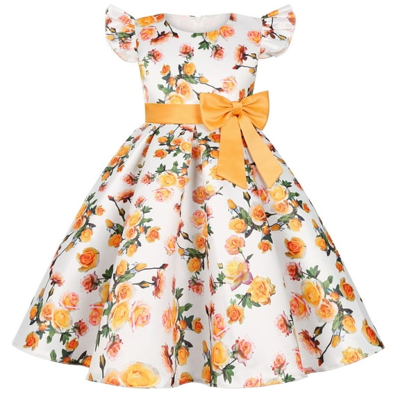 Little Girls Vintage Floral Dresses Birthday Party New Year Wedding Event Prom Gown