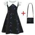 thumbnail image 1 of Little Girls Black Dress Short Sleeve Casual Cosplay Dresses w/Bag 3-8T, 1 of 6