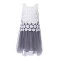 thumbnail image 1 of Little Girls White Grey Lace Mesh Bottom Sweet Summer Dress 4, 1 of 7