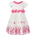 thumbnail image 1 of Little Girls White Pink Flowers Bead Adorned Dress 5/6, 1 of 2
