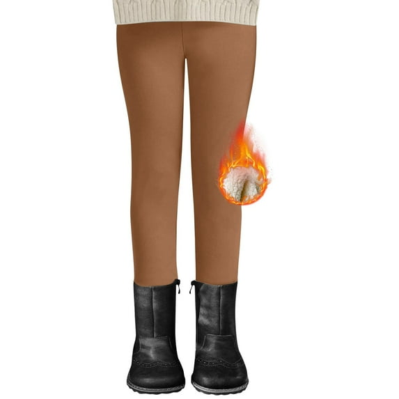 Little Girls Winter Lined Leggings Warm Thick Thermal Pants Warm Cable Knit Velvet Tights Winter Warm Pant Trouser for Boys Girls