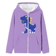 thumbnail image 1 of Little Girls Zip Up Hoodie Oversized Dinosaur Print Jacket For Kids Warm Fleece Outerwear Cozy Casual Winter Coat For Children Soft Comfy Loose Streetwear Tops Size 6-7T, 1 of 4