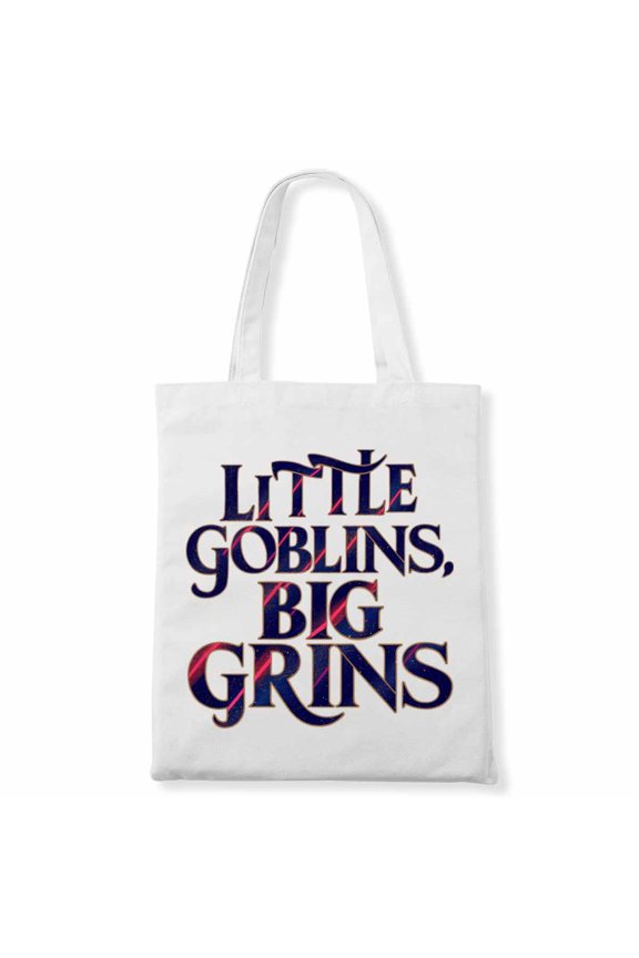 Little Goblins, Big Grins Leopard Pumpkin Thanksgiving Canvas Bag 1Pc