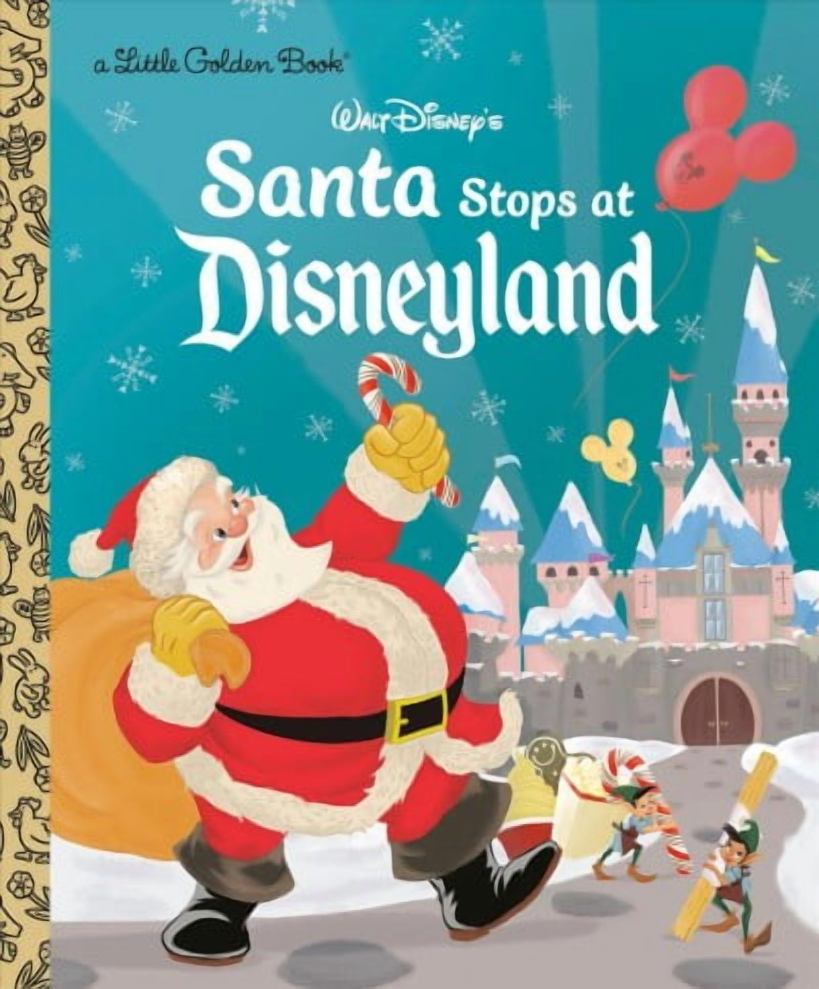 Little Golden Book: Santa Stops at Disneyland (Disney Classic) (Hardcover)