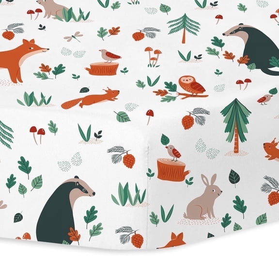 Little Grape Land 100% Cotton Fitted Crib Sheet,Secret Forest,1PK, 28"x52" Standard Crib and Toddler Mattresses