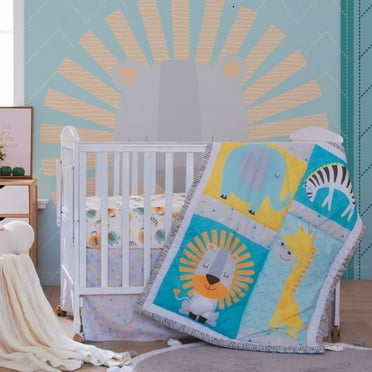 Little Grape Land Baby Crib Bedding Sets for Boys, 3 Piece Newborn Bedding Sets, Elephant