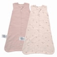 thumbnail image 1 of Little Grape Land Baby Sleep Sack 0-6 Months, 100% Cotton Muslin Wearable Blanket (Fog/Brick, Small), 1 of 10