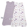 thumbnail image 1 of Little Grape Land Baby Sleep Sack 0-3 Months, 100% Cotton Muslin Wearable Blanket (Purple Butterfly/Purple, Large), 1 of 1
