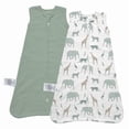 thumbnail image 1 of Little Grape Land Baby Sleep Sack 0-6 Months, 100% Cotton Muslin Wearable Blanket (Safari/Green, Small), 1 of 10