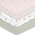 thumbnail image 1 of Little Grape Land Crib Sheets 3 Pack for Baby Boys Girls, Soft Microfiber Fitted Sheets for Standard Crib & Toddler Mattress 28"x52", Floral, 1 of 7