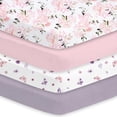 thumbnail image 1 of Little Grape Land Crib Sheets for Baby Girls 4 Pack, 28"x 52" Extra Soft Microfiber Crib Sheet Set for Standard Crib & Toddler Mattress Pad, Butterfly, 1 of 8