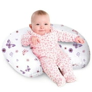 Little Grape Land Ergonomic Nursing Pillow, Breastfeeding Support Pillow,Baby lounger pillow for Bottle Feeding,Multifunctional Support Cushion for Travel，Spring Flowers