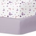 thumbnail image 1 of Little Grape Land Fitted Crib Sheets 2 Pack for Toddler Girls, 28"x 52" Extra Soft Microfiber Crib Sheet Set, Butterfly&Purple, 1 of 6