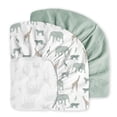 thumbnail image 1 of Little Grape Land Muslin Crib Sheets 2 Pack, 100% Cotton Fitted Baby Mattress Sheets for Boys & Girls, Soft Breathable Neutral Nursery Bedding, Standard Crib Size 52"x28", Safari, 1 of 7