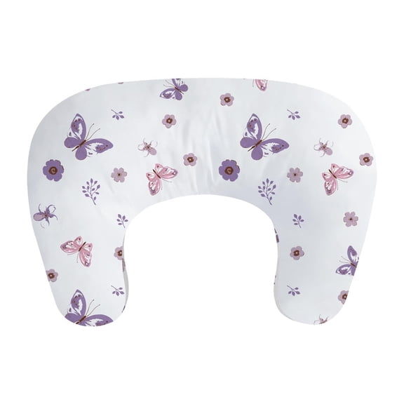 Little Grape Land Nursing Pillow for Mom​ - Ergonomic Support for Breastfeeding & Bottle Feeding, High Firm, Large Area, Washable Water-Resistant Cover, Baby Safety Alliance Certified, Purple