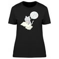 thumbnail image 1 of Little Gray Cat Reading A Book T-Shirt Women -Image by Shutterstock, Female Large, 1 of 2