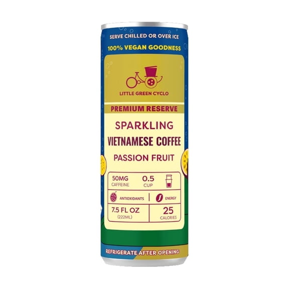 Little Green Cyclo Sparkling Vietnamese Coffee Sparkling Passion Fruit Ready-to-Drink 12-Pack 7.5 oz Cans
