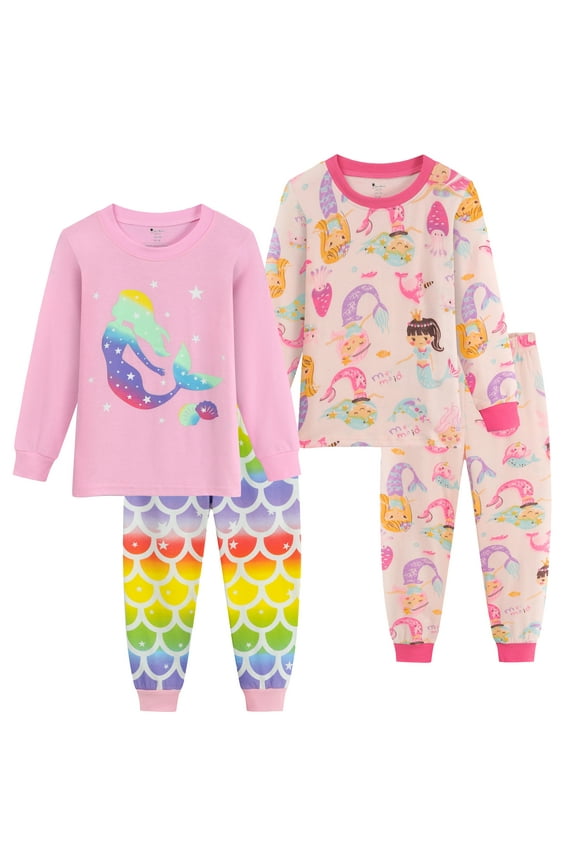 4pc Pajama Set Girls Pajamas Set Casual 2 Short Sleepwear Sets 6T