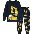 thumbnail image 1 of Little Hand Boys 100% Cotton Pajamas Excavator Long Sleeve Pjs Sleepwear 7T, 1 of 7