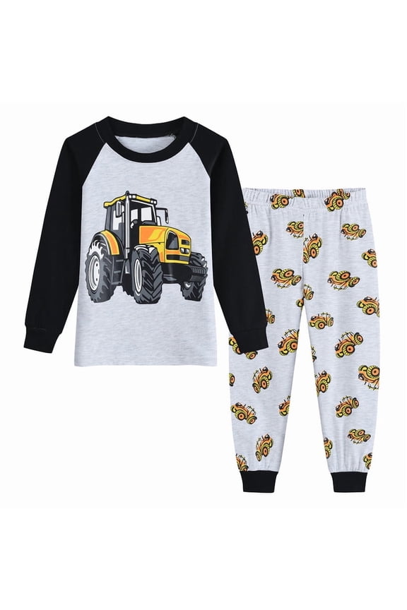Boys Pajamas 2 Pieces Snug-fit Long Set 100% Cotton Toddler Pjs Sleepwear Size 2-7T
