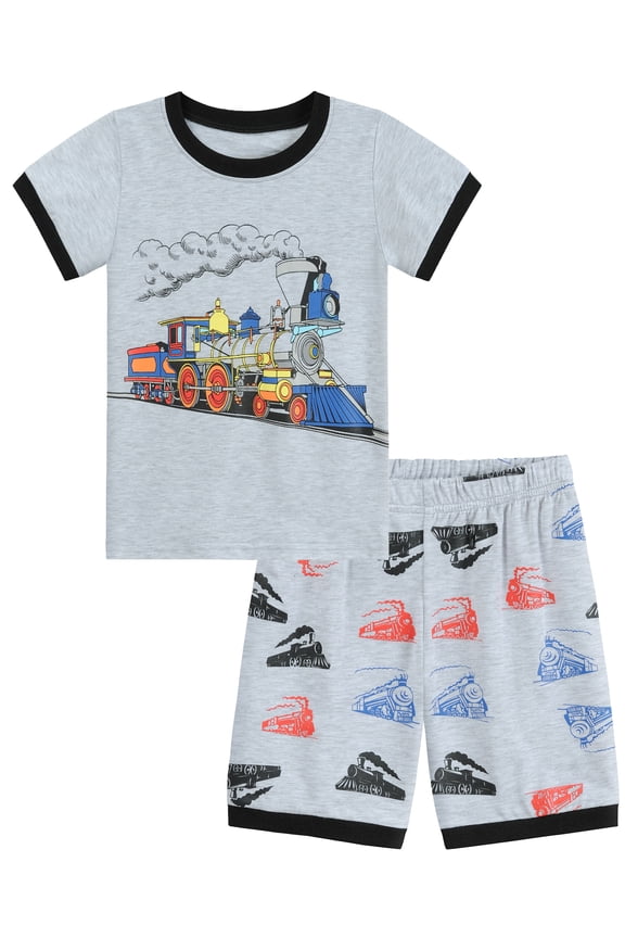 Boys Pajamas Set Monster Train Pjs Kids Summer Clothes Short Set 6t