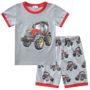 FEDPOP Boy Pajama 2 Pieces Sets 100% Cotton Summer Sleepwear Pjs 6T