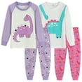 thumbnail image 1 of FEDPOP Girl Pajama 4-Piece 100% Cotton Pjs Sets Long Sleepwear 7T, 1 of 8