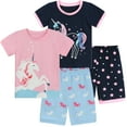 thumbnail image 1 of FEDPOP Girl Pajama Set Unicorn Short Sleepwear Pajamas Cotton Pjs 6T, 1 of 8
