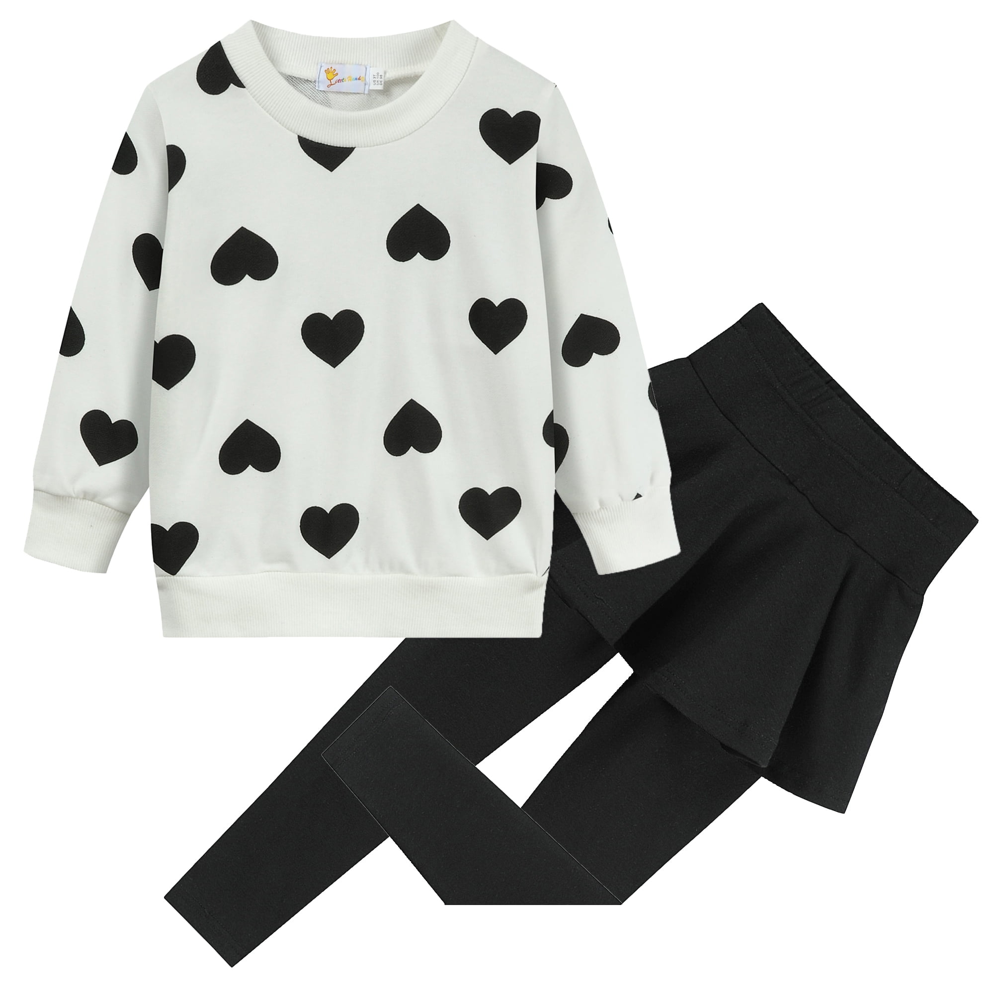 Little Hand Girl Clothes Outfit Set Sweatshirt Top & Long Pantskirts Sets  Size 8 