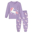 thumbnail image 1 of FEDPOP Girls Pajamas Set Unicorn Pjs Sleepwear Kids Jammies Size 7T, 1 of 9