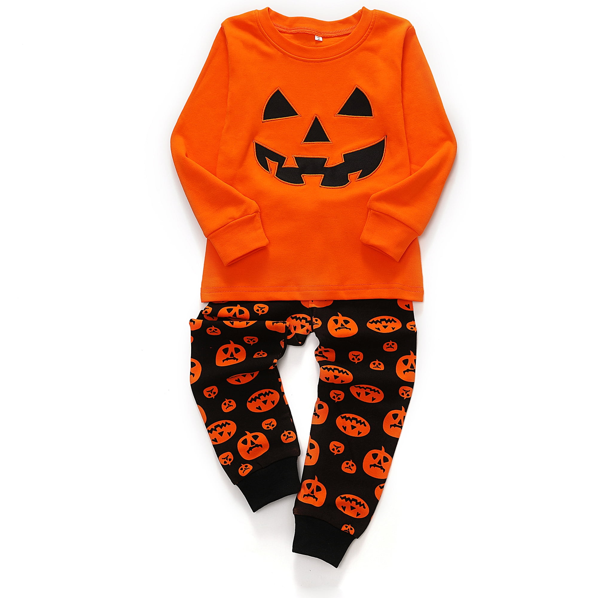 Little Hand Halloween Pajama Boy Pumpkins Pajamas Clothes Set Pjs 3T