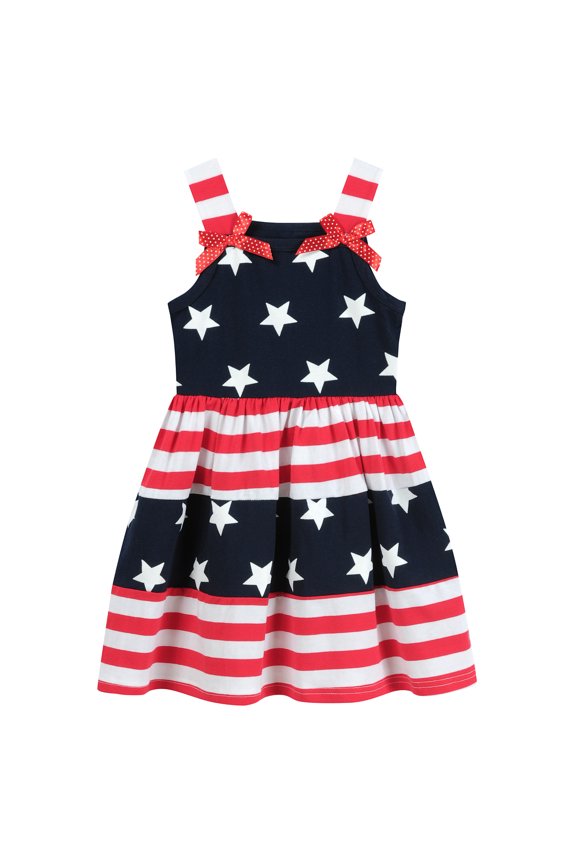July 4th Dresses for Toddler Girls American Flag Summer Dress 3T